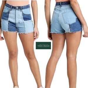 WILD FABLE Women’s  Patchwork Denim Shorts - Size 4